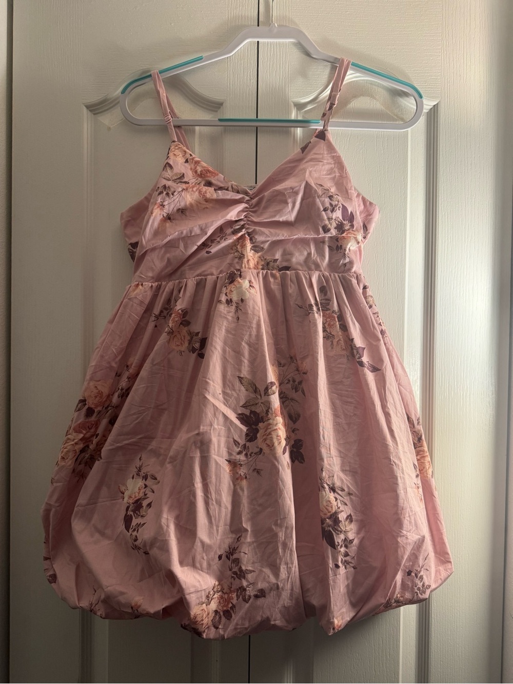 Rue21 Pink Floral Bubble Dress with Spaghetti Straps